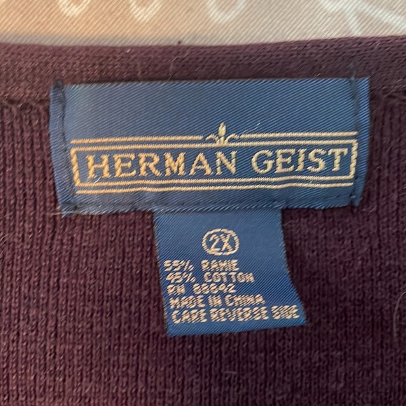 Herman Geist cardigan plum colored size 2X - Picture 6 of 8